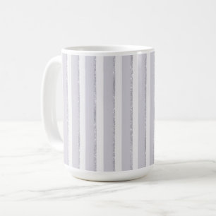 Lila Weiß Glitzer Streifen Kaffeetasse