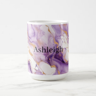 Lila Weiß Gold Abstrakt Kaffeetasse