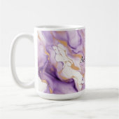 Lila Weiß Gold Abstrakt Kaffeetasse (Links)