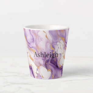 Lila Weiß Gold Abstrakt Milchtasse