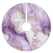 Lila Weiß Gold Abstrakt  Polyester Weihnachtsbaumdecke (Vorderseite)