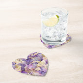 Lila Weiß Gold Iris Floral Abstract Untersetzer (Vor Ort)