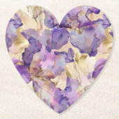 Lila Weiß Gold Iris Floral Abstract Untersetzer (Vorderseite)