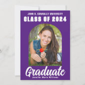 Lila Weiß Graduate Foto Modernes, feiner Abschluss Ankündigung (Vorderseite)