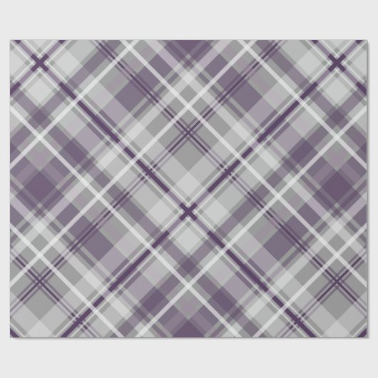 lila-weiß-grau kariert gemustert geschenkpapier (Flach)