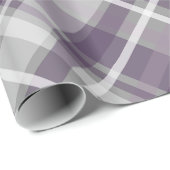 lila-weiß-grau kariert gemustert geschenkpapier (Rolleneckpunkt)