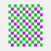 Lila Weiß Grün Kariertes Design  Fleecedecke (Vorderseite)