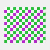 Lila Weiß Grün Kariertes Design  Fleecedecke (Vorderseite (Horizontal))