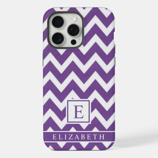 Lila Weiß, individuell einstellbar, Zickzack iPhone Hülle (Rückseite)