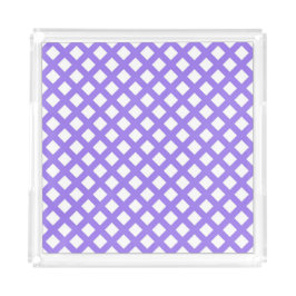 Lila Weiß Karo Diamant Muster Acryl Tablett