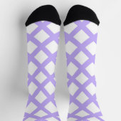 Lila Weiß Karo Diamant Muster Socken (Oben)