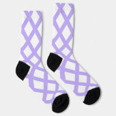 Lila Weiß Karo Diamant Muster Socken (Rechts)
