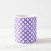 Lila Weiß Karo Diamantmuster Kaffeetasse (Mittel)