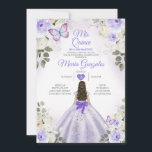 Lila & weiß Mis Quince 15 Anos Silver Crown Einladung<br><div class="desc">Quinceañera Lila & White Silver Crown Einladung Mis Quince 15 Anos,  16. Geburtstag, </div>