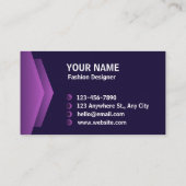 Lila-weiß-modern Beruflich Visitenkarte (Rückseite)