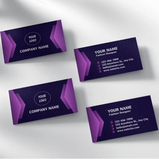 Lila-weiß-modern Beruflich Visitenkarte