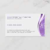 Lila-weiß Modernes geometrisches Design Visitenkarte (Rückseite)