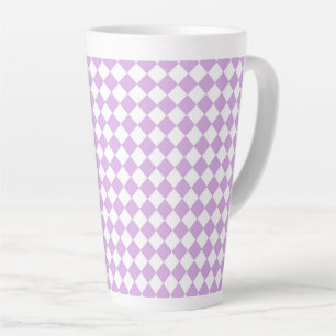 Lila Weiß Schachbrett Diamant Muster Milchtasse