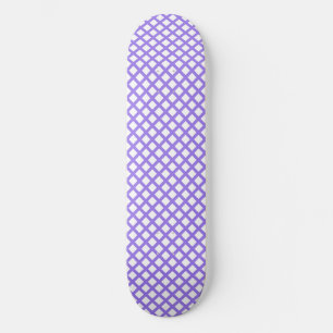Lila Weiß Schachbrett Diamantmuster Skateboard