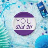 Lila & weiß Sie haben es gemacht Abschluss Pappteller (Party)