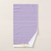 LILA WEISS-STRIPIERTES STREIFPATTER TRIM TOWEL-SET BADHANDTUCH SET (Handtuch)