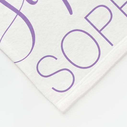 Lila Weiß- und Lavendelmädchen Name Personalisiert Fleecedecke (Ecke)