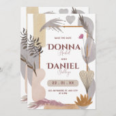 Lila Weißblütenästhetik Save the Date (Vorne/Hinten)