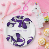 lila weiße Basketball Jungs Party Pappteller (Party)