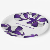 lila weiße Basketball Jungs Party Pappteller (Schrägansicht)