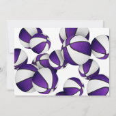 lila weiße Basketball Mädchen Geburtstagsparty Einladung (Rückseite)