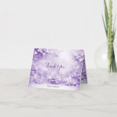 Lila weiße Blume Danke Karte (Vorderseite)