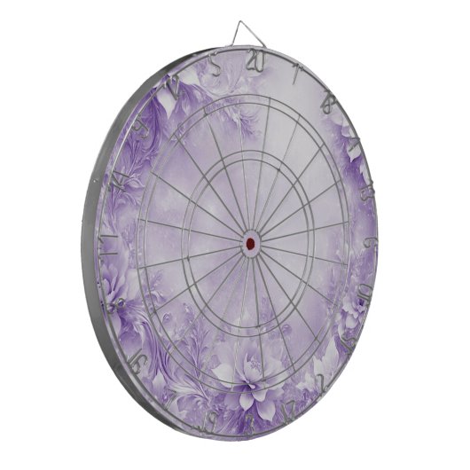 Lila weiße Blume Dartboard Dartscheibe (Vorderseite Links)