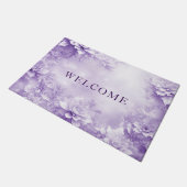 Lila weiße Blume Doormat Fußmatte (Schrägansicht)