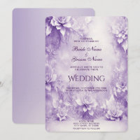 Lila weiße Blume Einladung Hochzeit