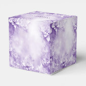 Lila weiße Blume Gefälligkeitsbox Geschenkschachtel (Rückseite)