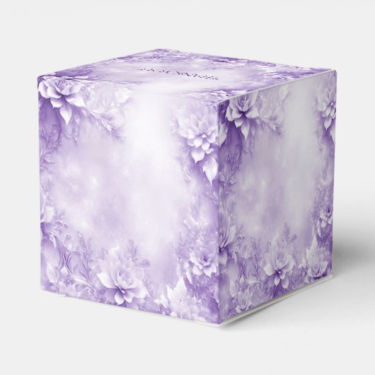 Lila weiße Blume Gefälligkeitsbox Geschenkschachtel (Rückseite)