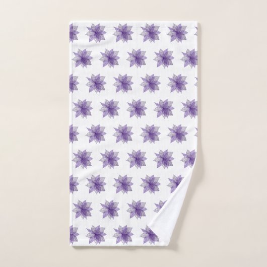 LILA WEISSE BLUME GEMUSTERTES BADEZIMMER TOWEL SET (Handtuch)