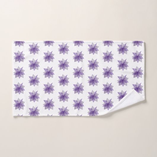 LILA WEISSE BLUME GEMUSTERTES BADEZIMMER TOWEL SET (Handtuch)