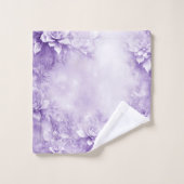 Lila weiße Blume Handtuchhalter Set (Waschlappen)