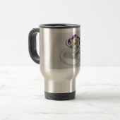 Lila weiße Blume in einer Tasse (Vorderseite Links)