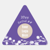Lila weiße Blume Job's Daughters Gastgeschenk Dreieckiger Aufkleber (Vorderseite)