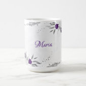 lila weiße Blume Kaffeetasse (Mittel)