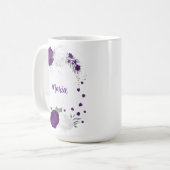 lila weiße Blume Kaffeetasse (Vorderseite Links)