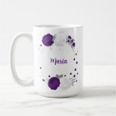 lila weiße Blume Kaffeetasse (Links)