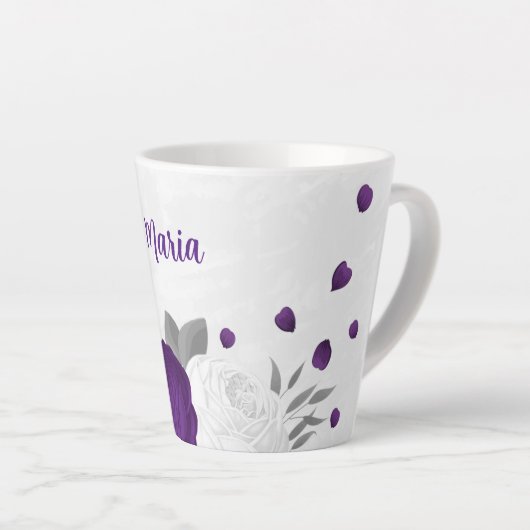 lila weiße Blume Milchtasse (Rechte Ecke)