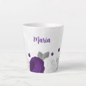 lila weiße Blume Milchtasse (Vorderseite)