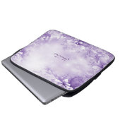 Lila weiße Blume Notebook-Sieb Laptopschutzhülle (Vorne Knopf)