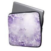 Lila weiße Blume Notebook-Sieb Laptopschutzhülle (Vorderseite Links)