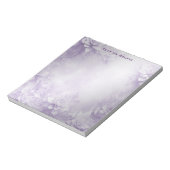 Lila weiße Blume Notepad Notizblock (Rotiert)