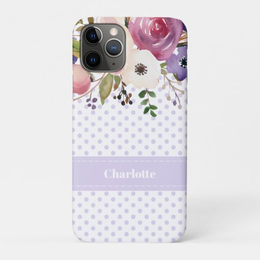 Lila weiße Blume Personalisiert Case-Mate iPhone Hülle (Rückseite)